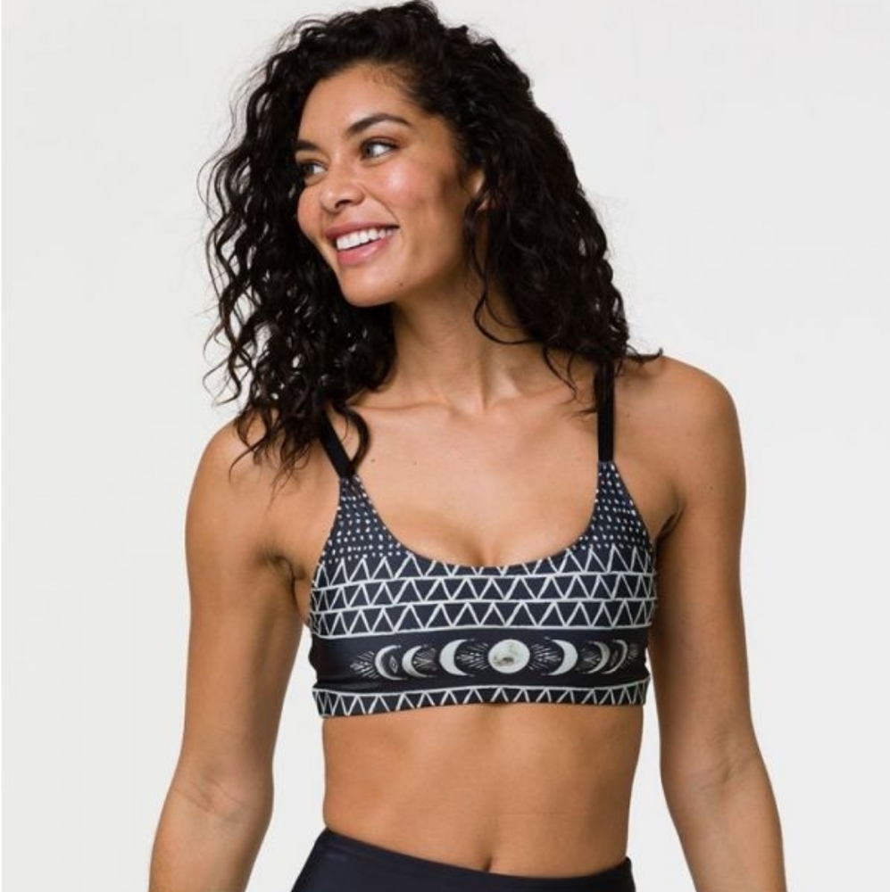 LAS LUNAS Elastic Graphic Bra Top 382 M/L NWT